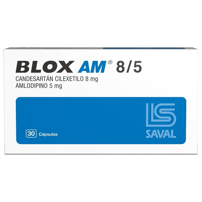 Blox Am Cápsulas 8/5 mg x 30 (Amlodipina + Candesartan)