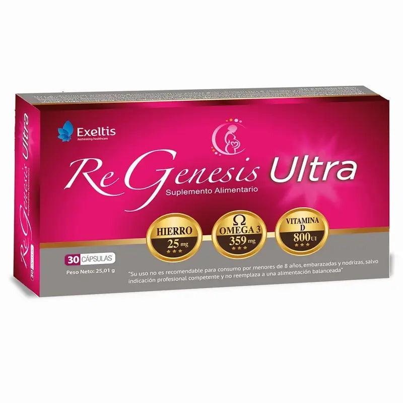 Regenesis Ultra Cápsulas x 30 (Omega + Hierro + Acido Folico + Vit D)