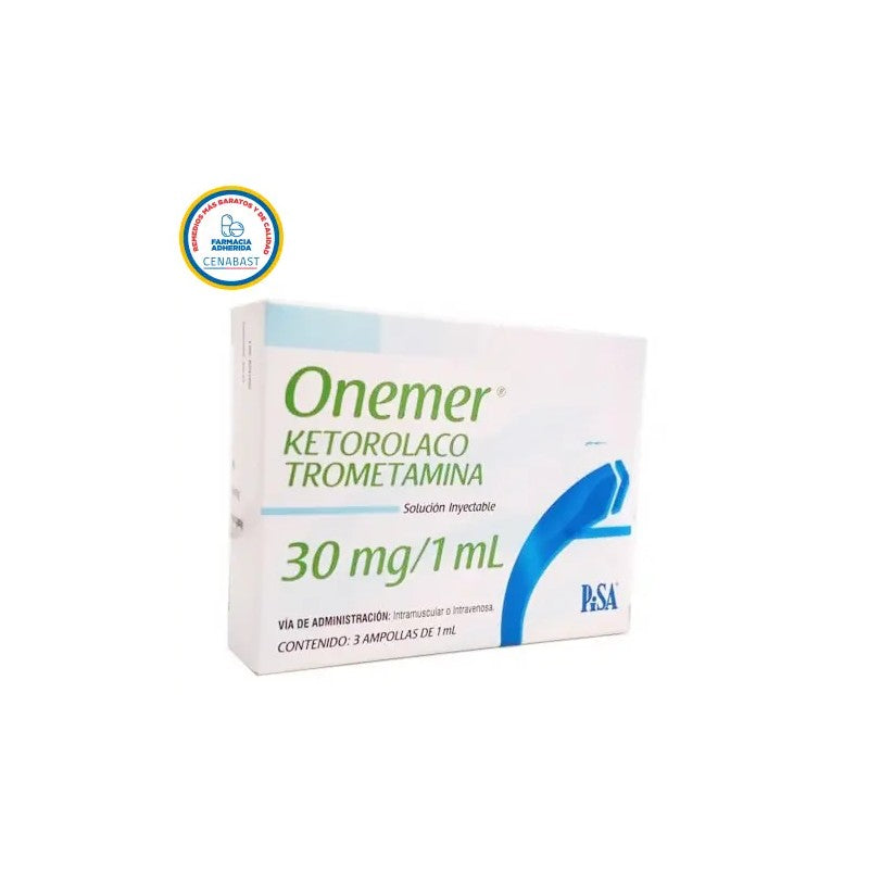 Onemer Amp 30mg/ml x 3 Unidades (Ketorolaco)