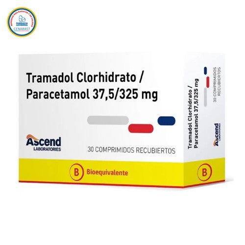 Tramadol+Paracetamol Comprimidos 37,5/325 mg x 30 Ascend