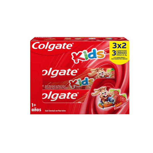 Colgate Gel Dental Kids Frutilla x 3 Pack (Crema Dental Infantil)