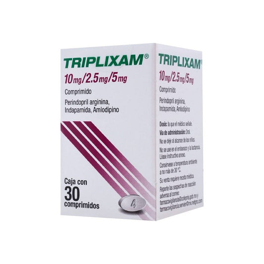 Triplixam 10/2,5/5 mg Comprimidos x 30 (Perindopril Arg/ Indapamida/ Amlodipino)