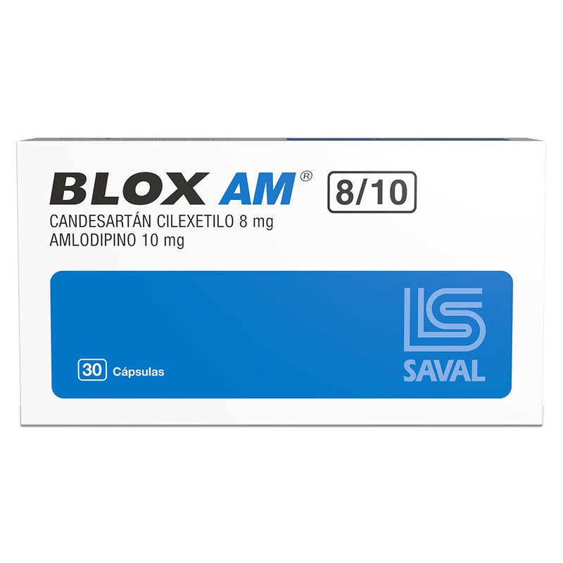 Blox Am Cápsulas 8/10 mg x 30 (Amlodipina + Candesartan)
