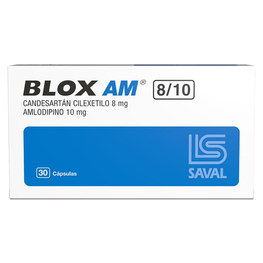 Blox Am Cápsulas 8/10 mg x 30 (Amlodipina + Candesartan)