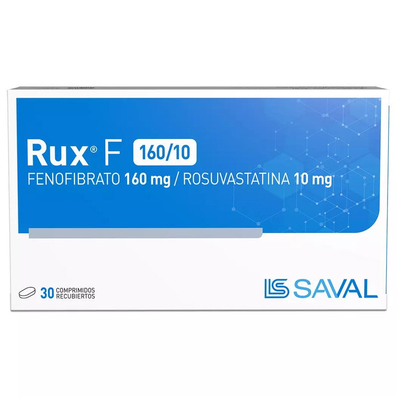 Rux F Comprimidos 10/160 mg x 30 (Rosuvastatina + Fenofibrato)