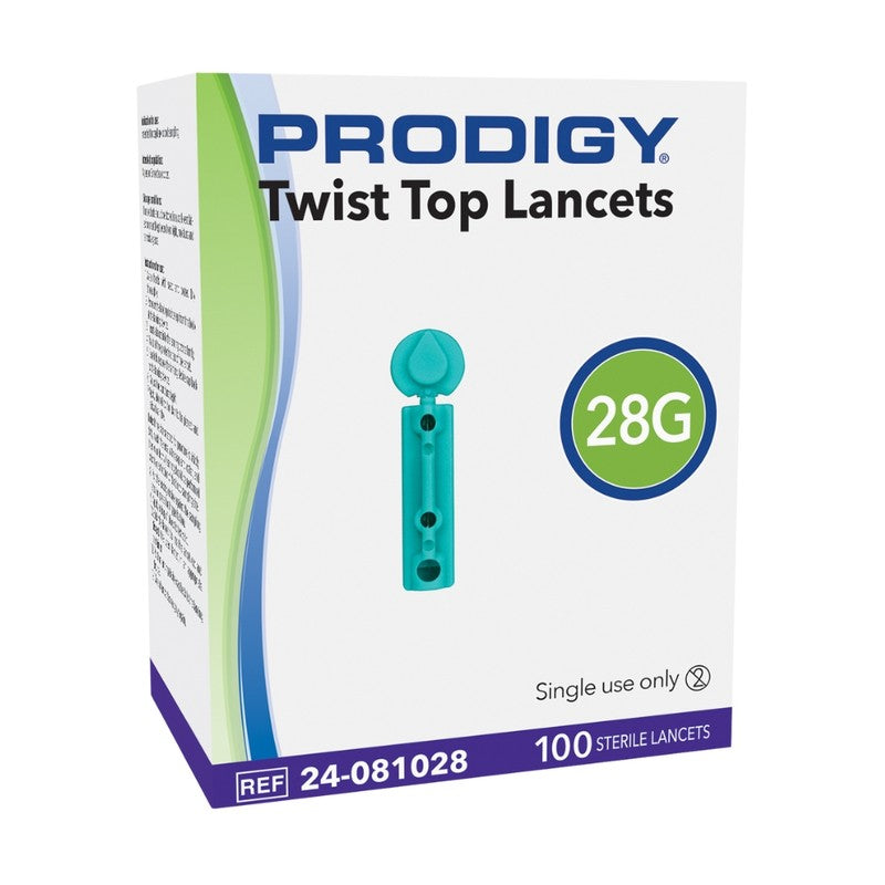 Prodigy Lancetas 28 G Caja x 100 Unid