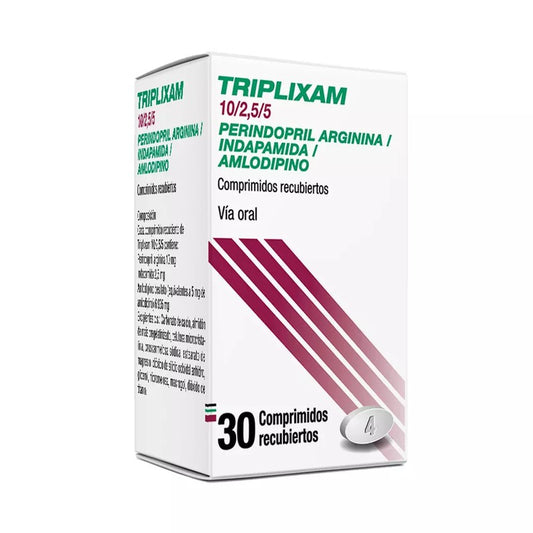 Triplixam 10/2,5/10 mg Comprimidos x 30 (Perindopril Arg/ Indapamida/ Amlodipino)