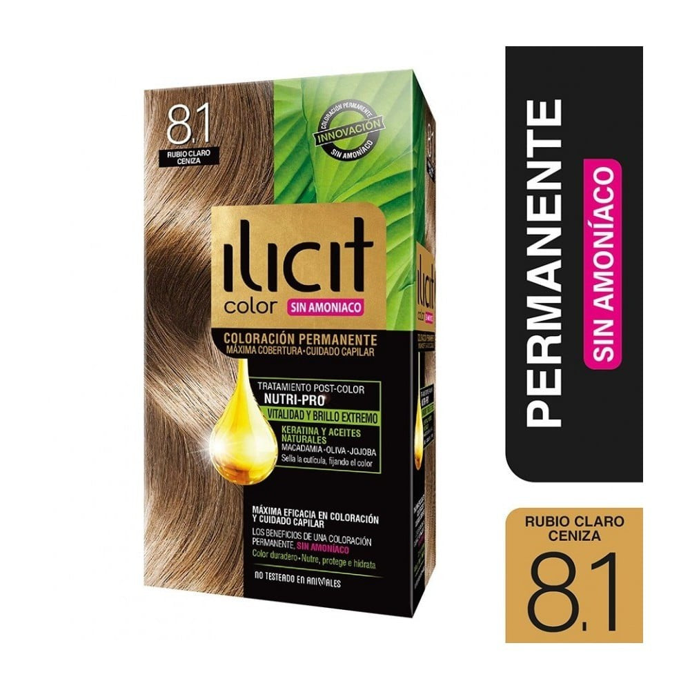 Ilicit Sin Amoniaco 8/1 Rubio Claro Ceniza x 60 Gr (Coloracion)