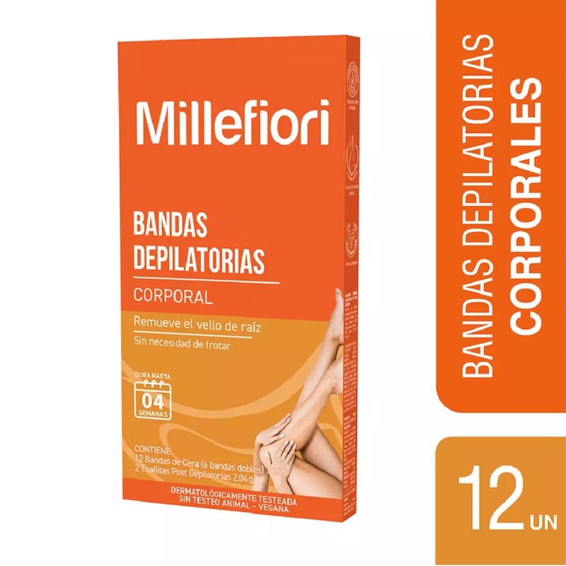 Millefiori Bandas Corporal Soft x 12 Unidades (Depilacion Afeitado Y Maquinas)