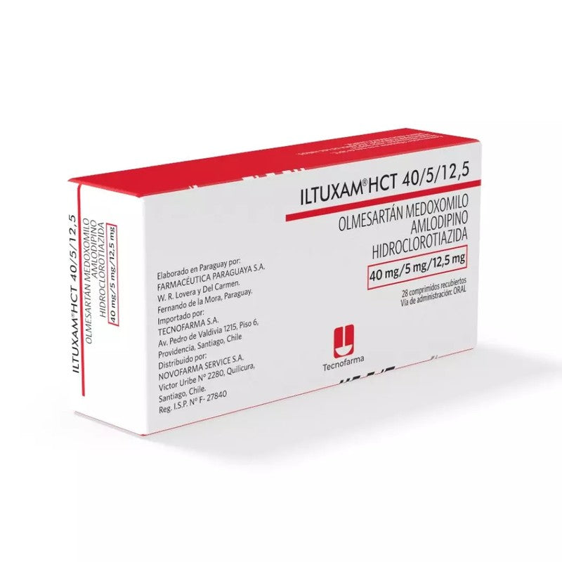 Iltuxam Hct Comprimidos 40/5/12,5mg x 28 (Olmesartan+Amlodipina+Hidroclortiasida)