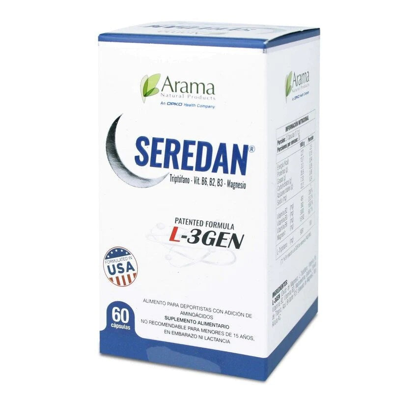 Seredan Cápsulas x 60 Arama (Triptofano/Vitamina B6/Vitamina B2/Vitamina B3/Magnesio)
