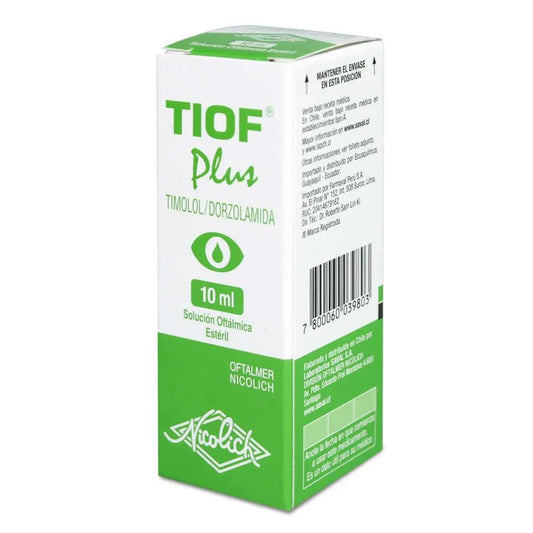 Tiof Plus Solución Oftálmica x 10 ml (Timolol/Dorzolamida)