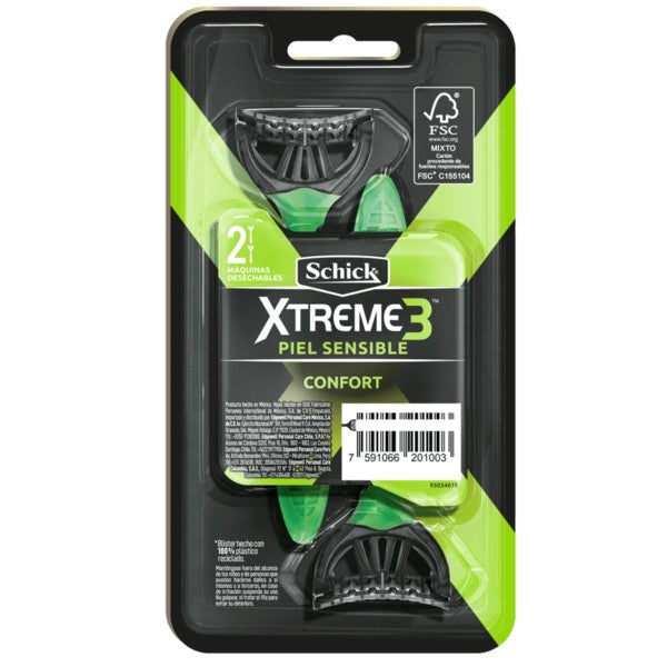 Schick Xtreme3 Piel Sensible x 2 Unidades