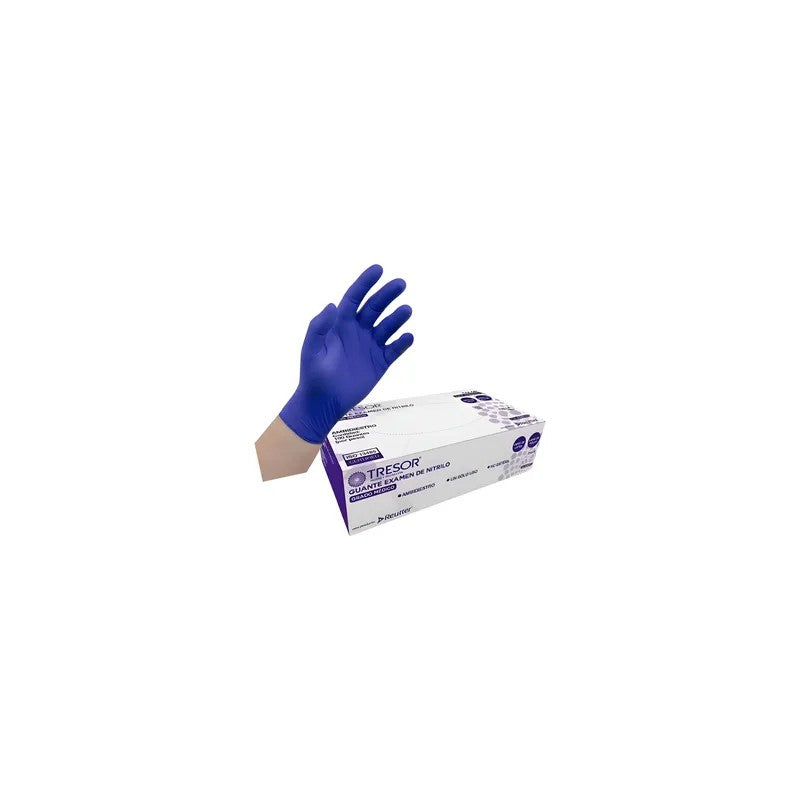 Guante Examen Nitrilo L/P Cobalto Tresor S x 100 Unidades (Guantes)