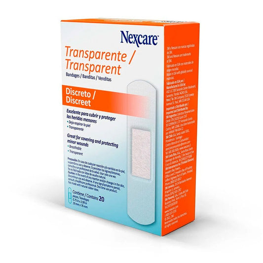 Nexcare Banditas Transparente Impermeable x 20 Unidades