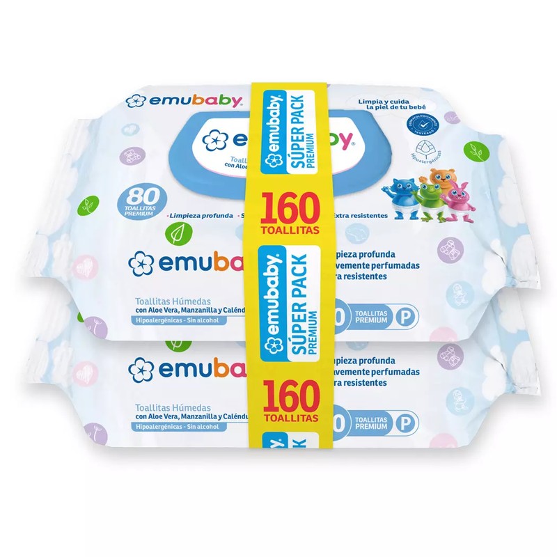 Emubaby Toa Humeda Suave 80 x 2 Unidades (Toallas Humedas)