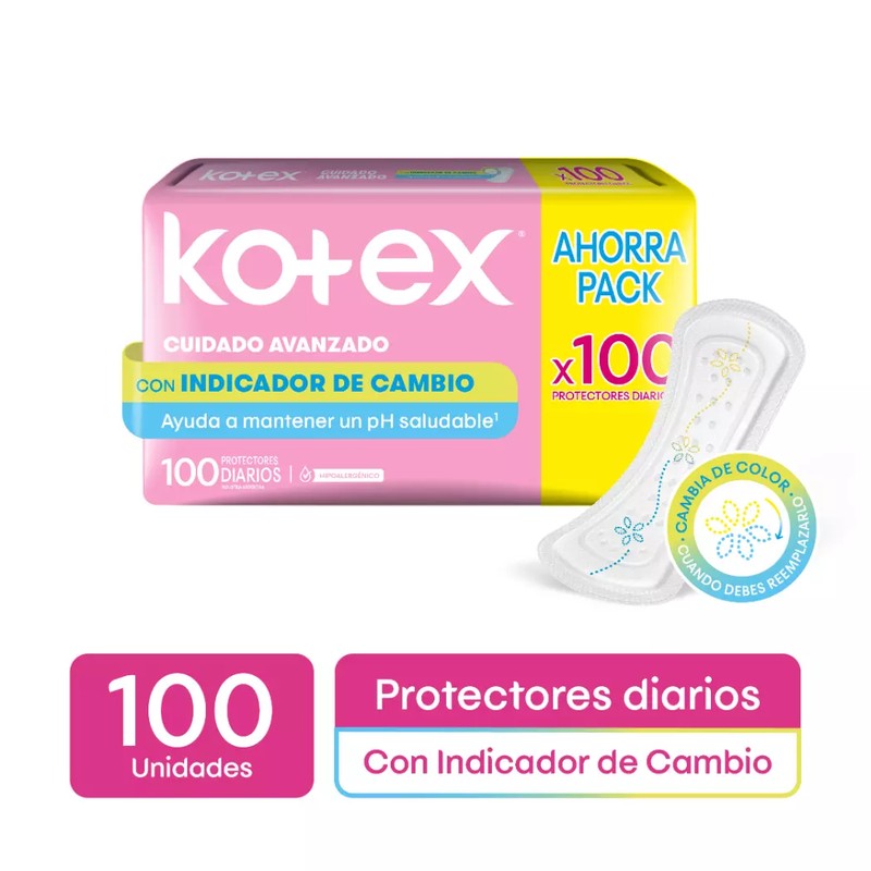 Kotex Protec Diario Con Indicador x 100 Unidades