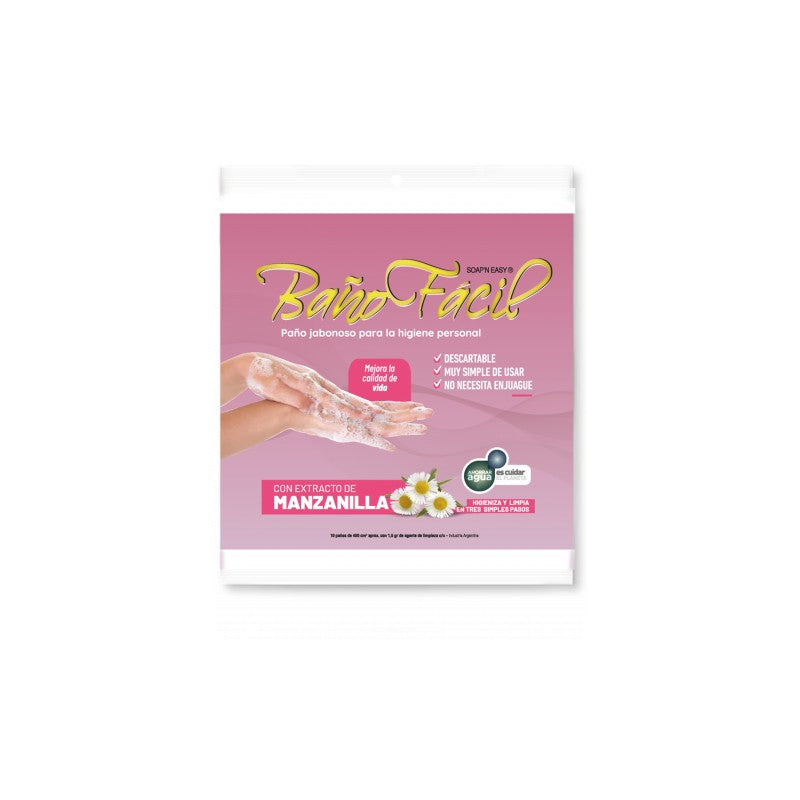 Paño Baño Facil Manzanilla Bolsa x 10 Unid