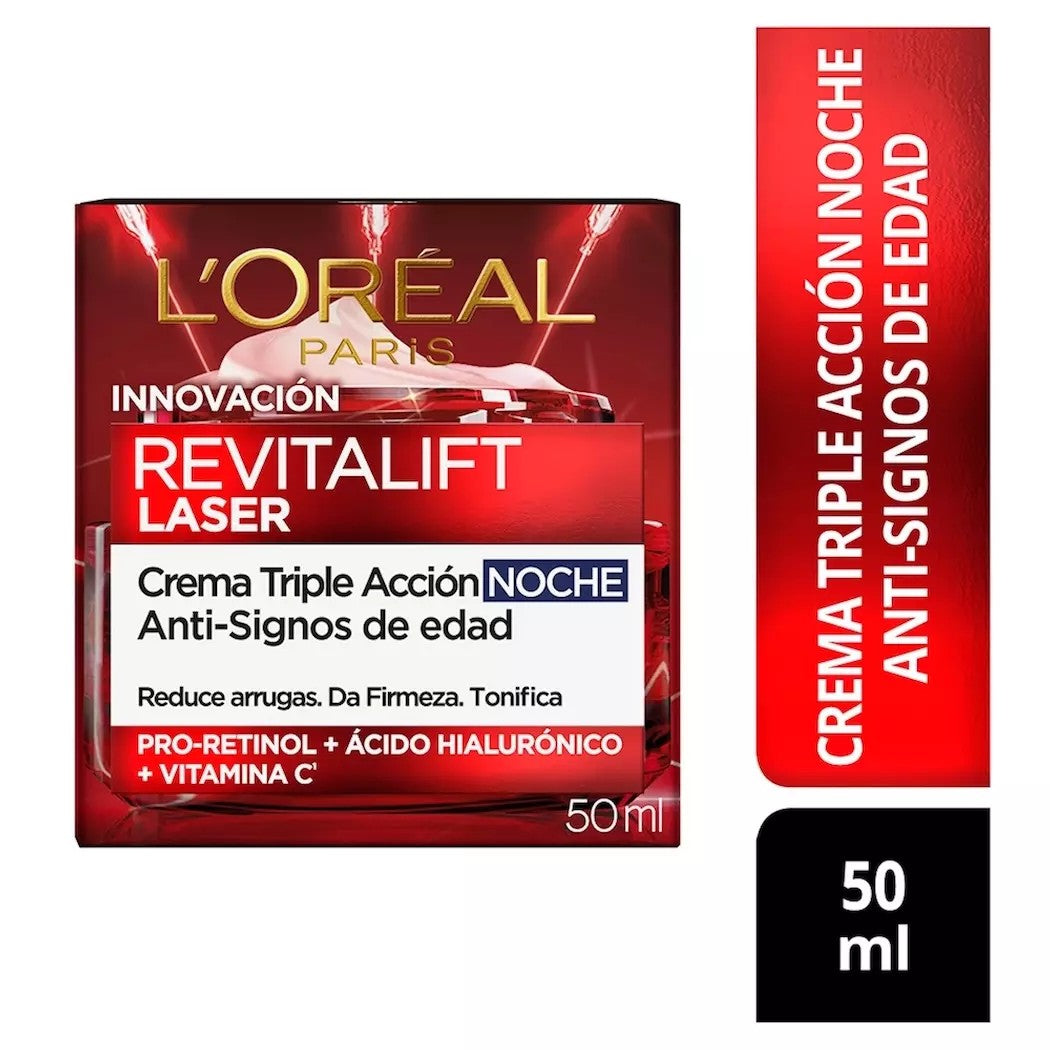 Loreal Crema Revitalift Laser Noche Spf 50 x 50 ml