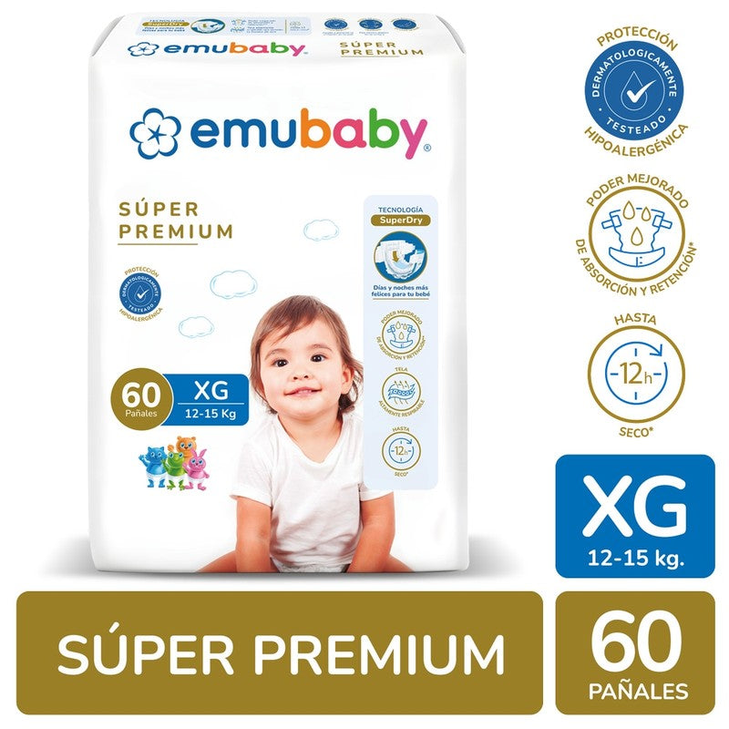Emubaby Pañal Premium Xg x 14 Unidades (Pañal Infantil)