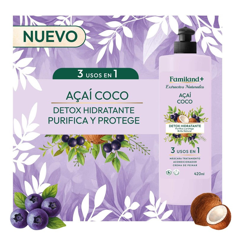 Familand Tratamiento Capilar 3 En 1 Acai Coco 420 ml