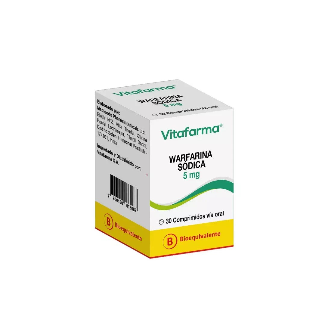 Warfarina Sodica Comprimidos 5 mg x 30 Unidades Reutter
