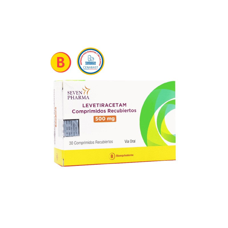 Levetiracetam 500 mg Comprimidos x 30 Seven Ph