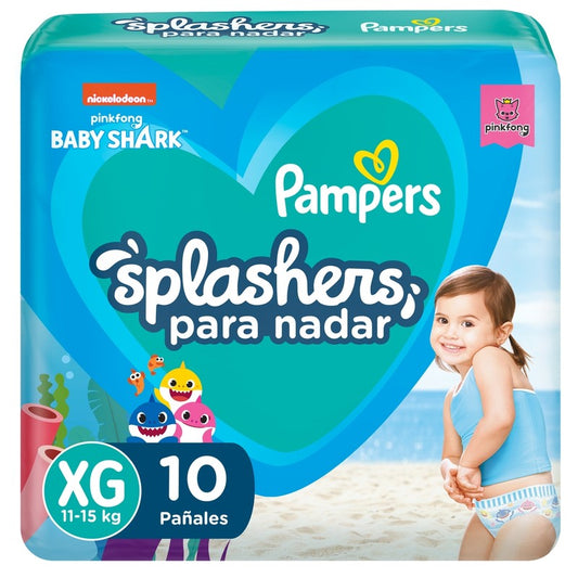 Pampers Splashers Baby Shark G-Xg x 10 Unidades