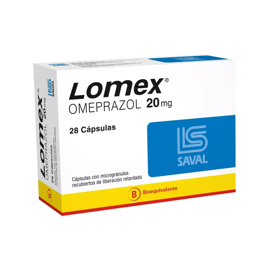 Lomex Cápsulas 20 mg x 28 (Omeprazol)