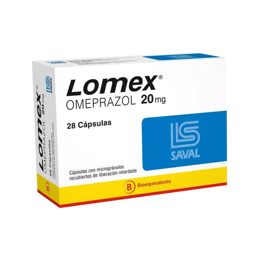 Lomex Cápsulas 20 mg x 28 (Omeprazol)