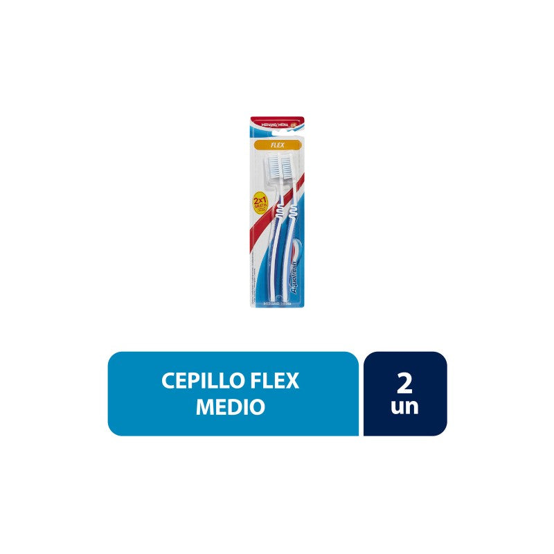 Aquafresh Flex Medio Cep x 2 Pack (Cepillos Dentales Adulto)