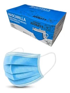 Mascarillas 3P Celeste/Elastico x 50 Unidades