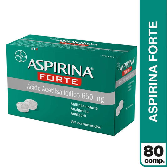 Aspirina Fuerte Comprimidos 650 mg x 80 (Acido Acetilsalicilico)