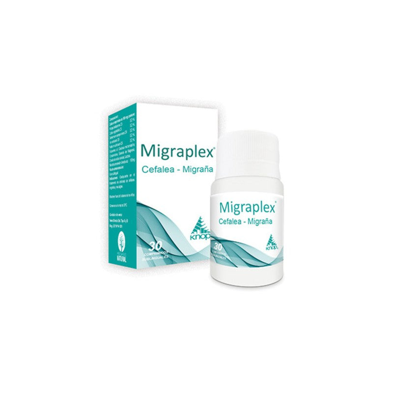 Migraplex Comprimidos Sublin x 30 Knop (Atropa Belladona C9 / Carbo Vegetabilis C9 / Gelsemium Sempervirens C9 / Isis Versicolor C9 / Natrium Sulfuricum C9)