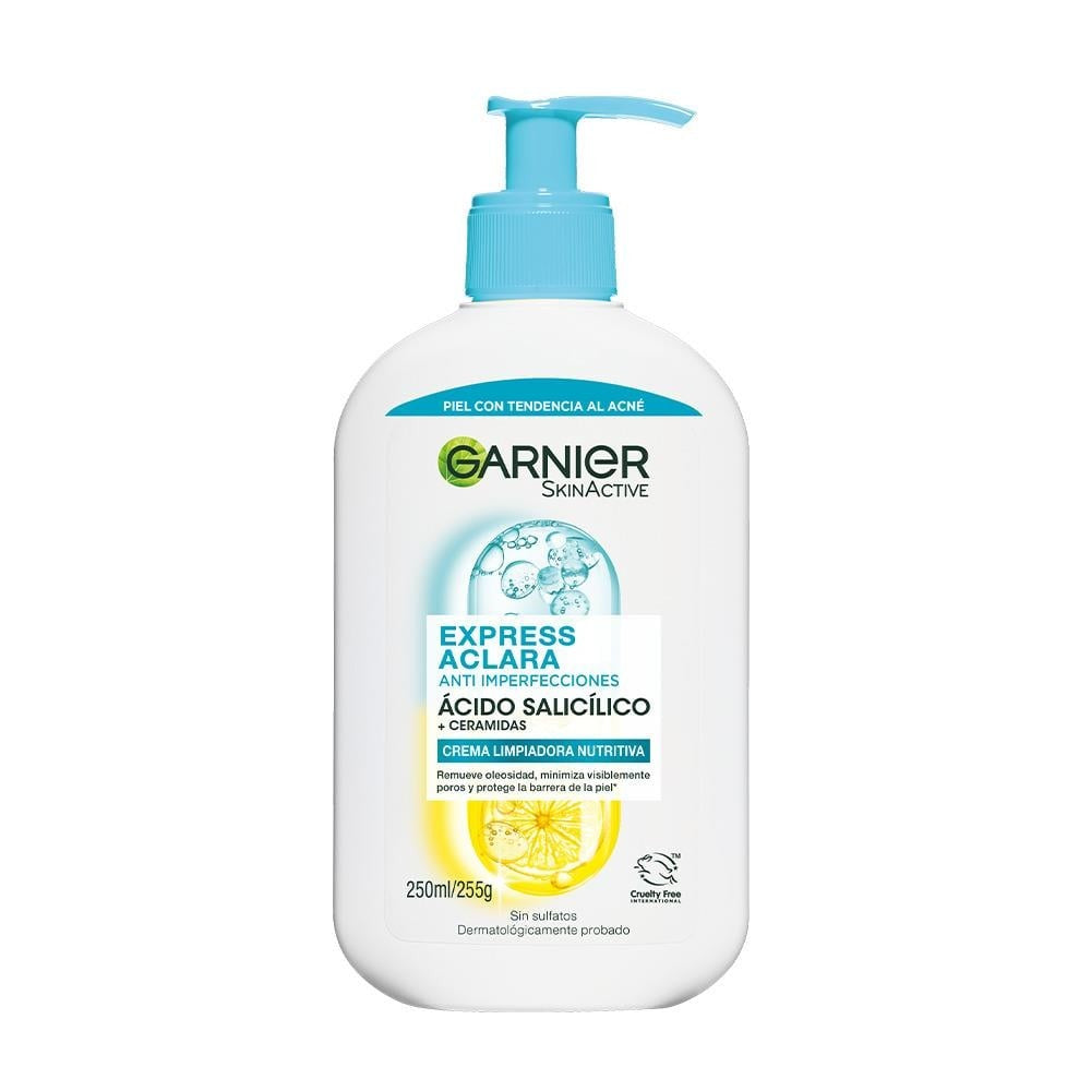 Garnier Crema Limpiadora Nutritiva Anti Acne Acido Salicilico x 250 ml