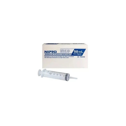 Jeringa 50 Cc Pta Central Luer Lock x 30 Unidades Nipro (Jeringas)