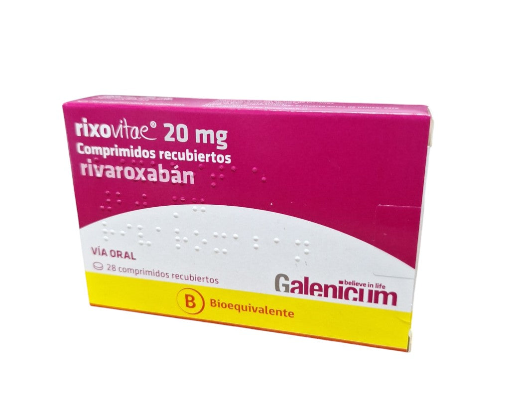 Zotaban Comprimidos Rec 20 mg x 28 (Rivaroxaban)