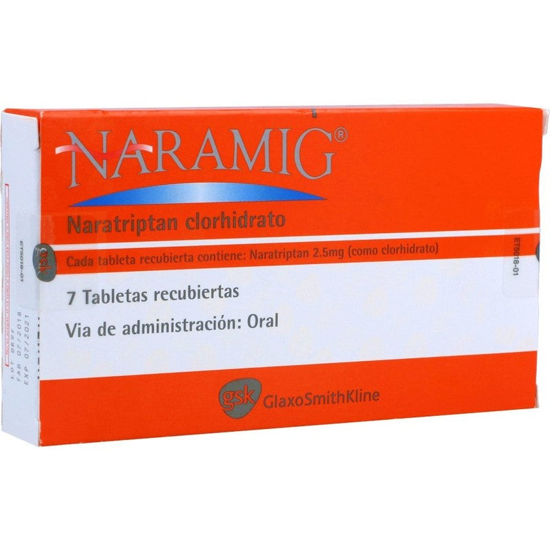Naramig Comprimidos 2,5 mg x 7 (Naratriptan)