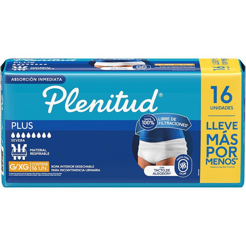 Plenitud Pants Unisex Plus G/Xg x 16 Unidades (Pañal Adulto)