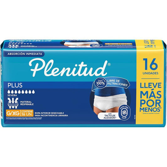 Plenitud Pants Unisex Plus G/Xg x 16 Unidades (Pañal Adulto)