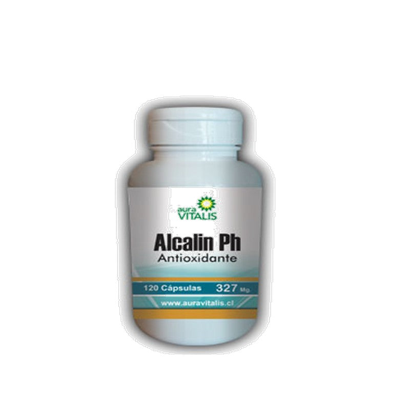 Alcalin Ph Cápsulas 327 mg x 120 Aura (Calcio /Magnesio / Bicarbonato/ Spirulina/ Ajo/ L-Arginina/ Vitamina B/Vinagre De Manzana/ Vitamina E/ Zinc/ Te Verde/ Clorofila/ Biotina)