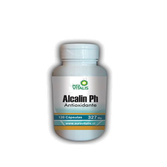Alcalin Ph Cápsulas 327 mg x 120 Aura (Calcio /Magnesio / Bicarbonato/ Spirulina/ Ajo/ L-Arginina/ Vitamina B/Vinagre De Manzana/ Vitamina E/ Zinc/ Te Verde/ Clorofila/ Biotina)