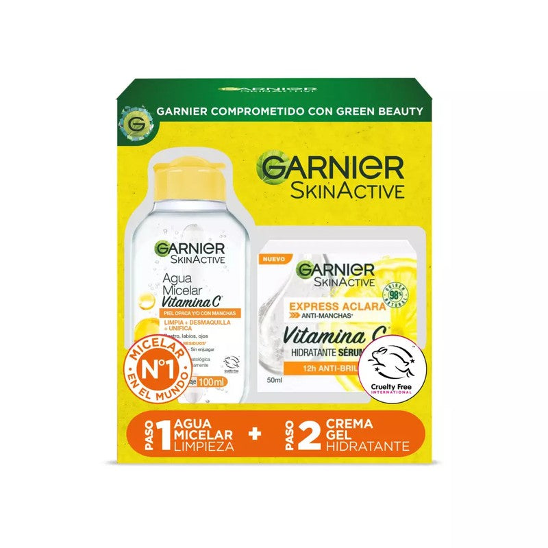 Garnier Aclara Serum + Agua Micelar + Crema Gel Fps30
