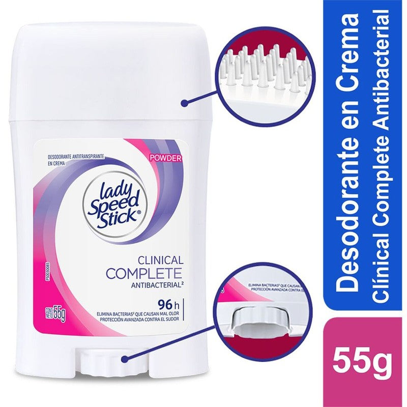 Lady Speed Stick Clinical Complete Powder 96 Hrs 55 Gr