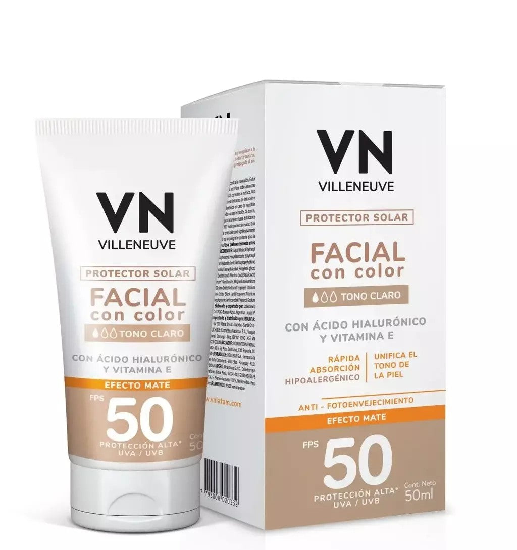 Vn Protector Solar Facial Fps50 Tono Claro Mate x 50 ml
