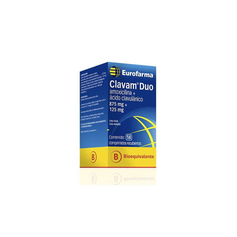 Medoclav Duo 875/125 mg Comprimidos x 14 (Amox + Ac/Clav) (Amoxicilina/Ácido Clavulánico)