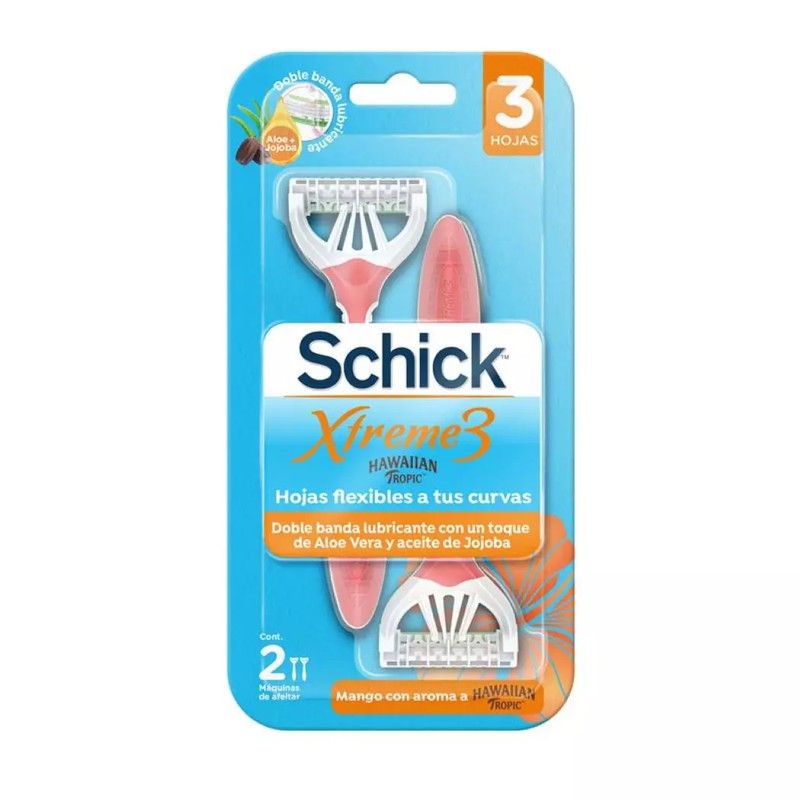 Schick Xtreme3 Maquina Hawaiian Tropic x 2 Unidades (Depilacion Afeitado Y Maquinas)