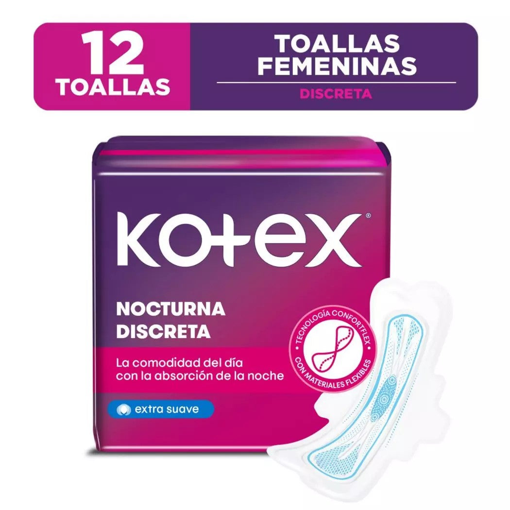 Kotex Toa Noct Uf Tela C/A x 12 Unidades (Proteccion Femenina)