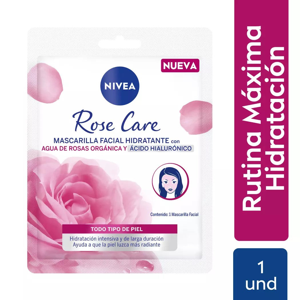 Nivea Rose Care Mascarilla Facial Hidratante Todo Tipo De Piel