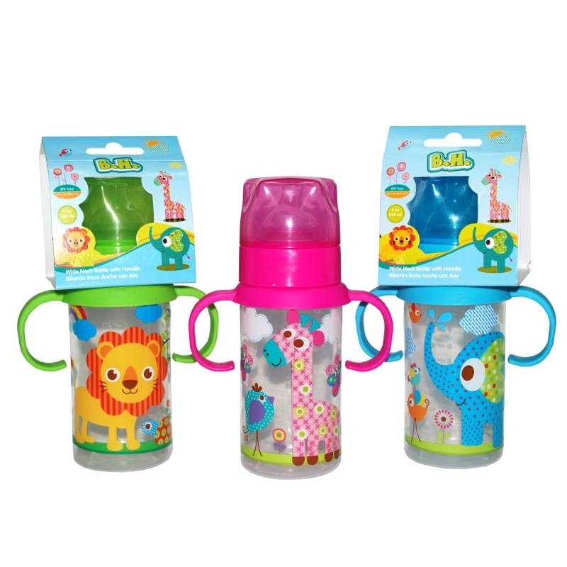 Mamadera Boca Estandar Con Manilla Animalitos x 250 ml (Mamaderas)